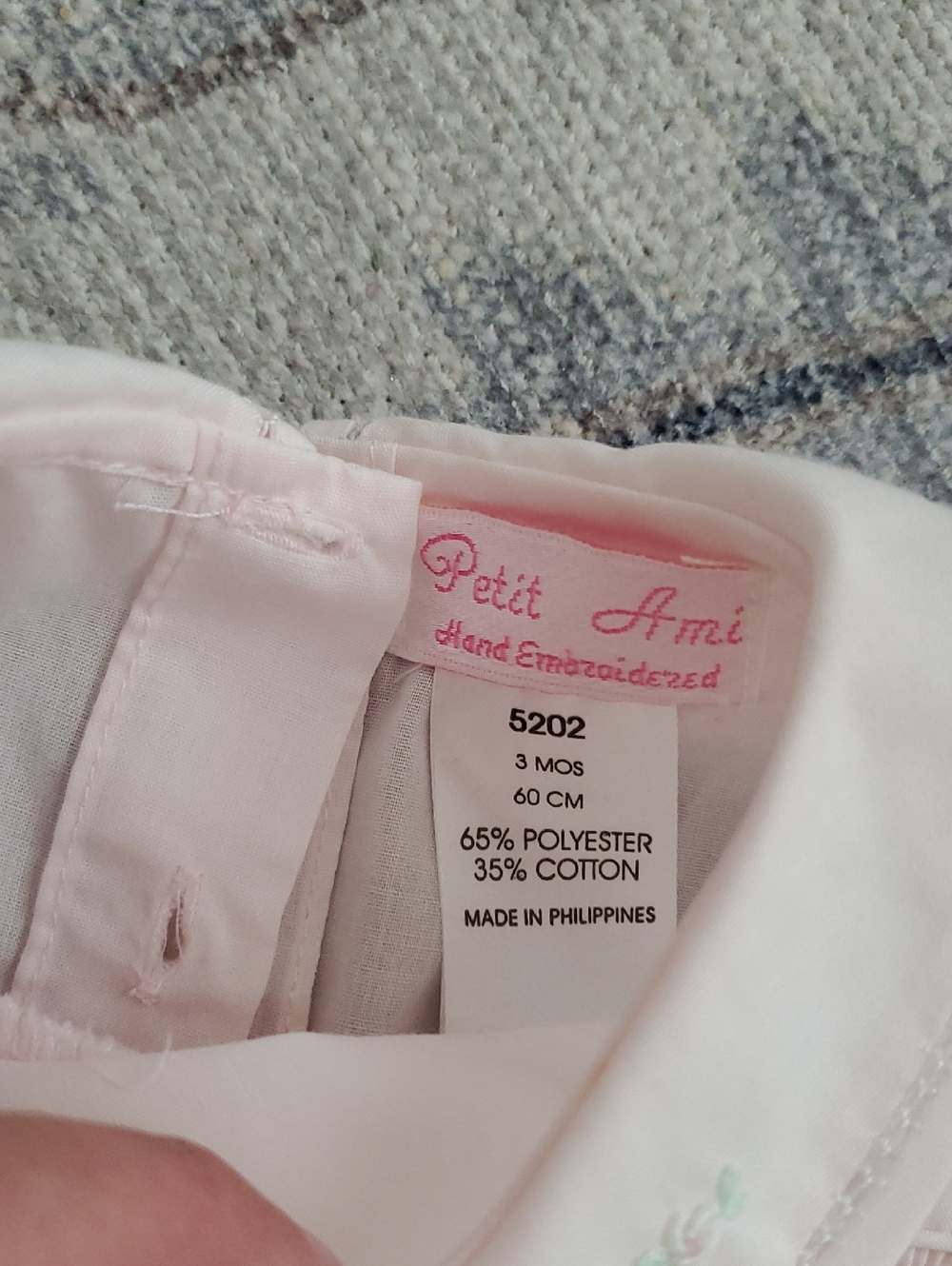 NWT Petit Ami Baby Girls Pink Smocked French Bubble Romper sz3m - Picture 4 of 8